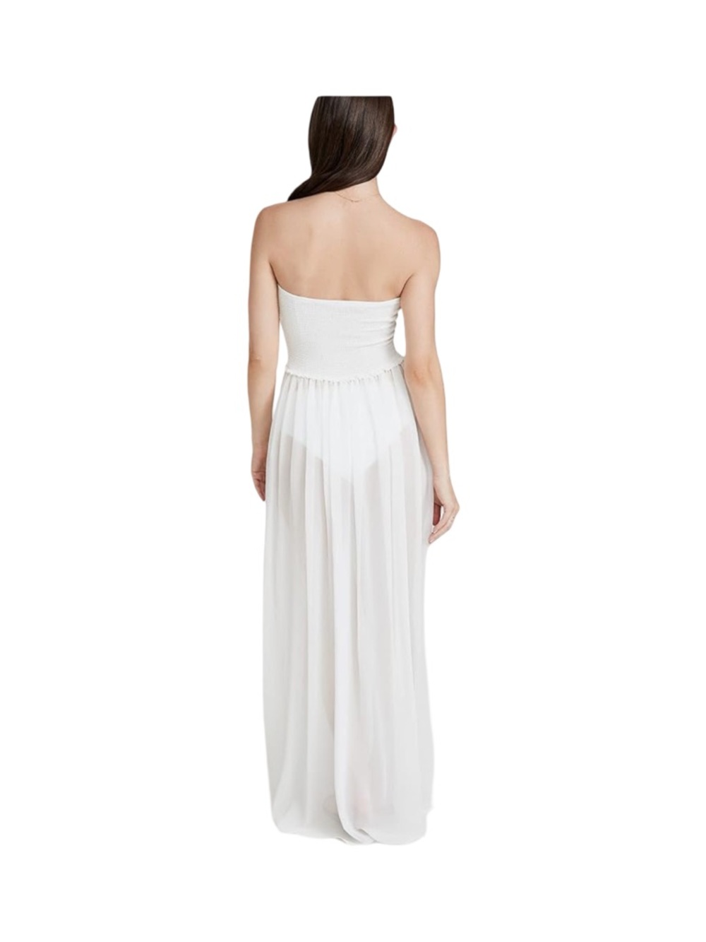 Ramy Brook Calista White Coverup Smocked Strapless Maxi Dress NWT Size XXS - Picture 5 of 11